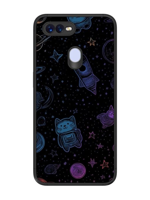 Cosmic Cat Chaos Glossy Soft Edge Case for Oppo F9 Pro Chachhi