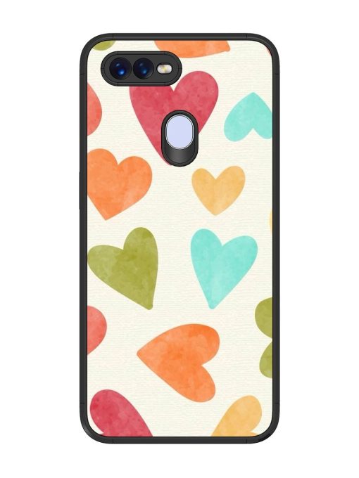 Watercolor Hearts Glossy Soft Edge Case for Oppo F9 Pro Chachhi