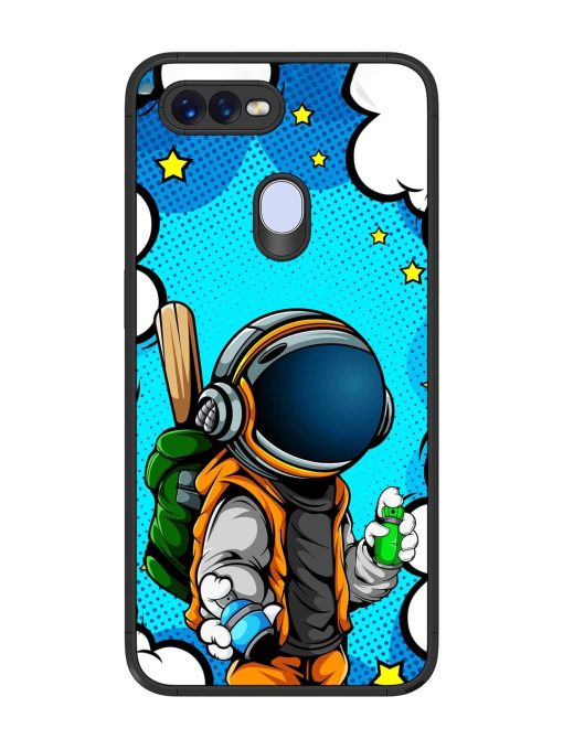 Space Graffiti Artist Glossy Soft Edge Case for Oppo F9 Pro Chachhi