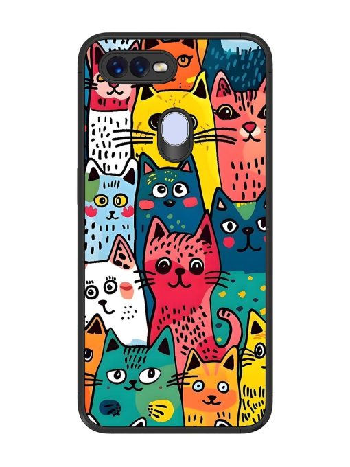 Feline Frenzy Glossy Soft Edge Case for Oppo F9 Pro Chachhi