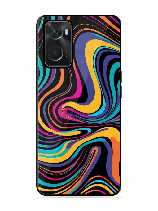 Psychedelic Swirl Glossy Soft Edge Case for Oppo K10 (4G) Chachhi