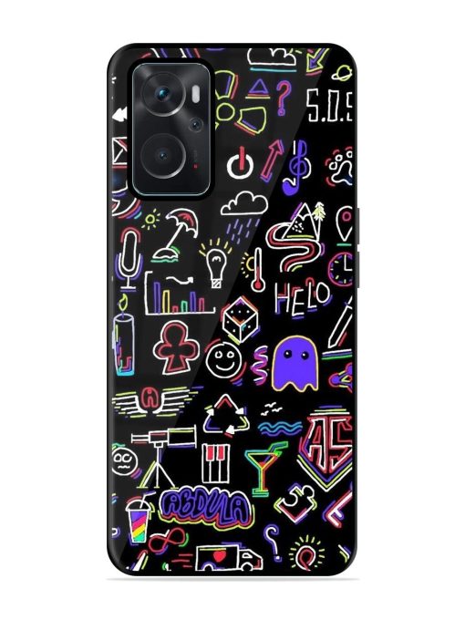 Neon Doodle Glossy Soft Edge Case for Oppo K10 (4G) Chachhi