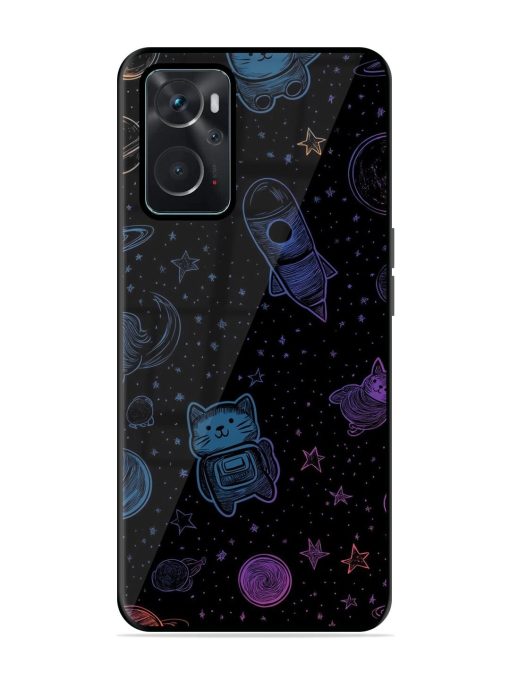 Cosmic Cat Chaos Glossy Soft Edge Case for Oppo K10 (4G) Chachhi