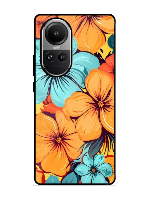 Tropical Bloom Glossy Soft Edge Case for Oppo Reno 10 (5G) Chachhi