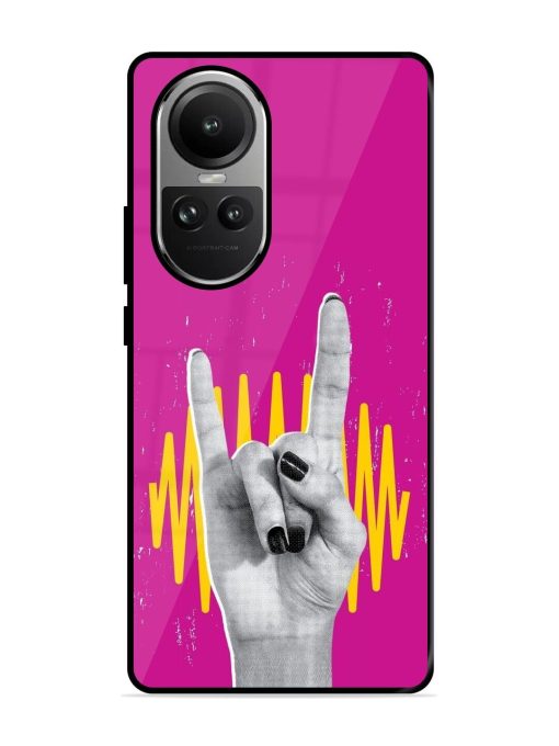 Rock Hand Glossy Soft Edge Case for Oppo Reno 10 (5G) Chachhi