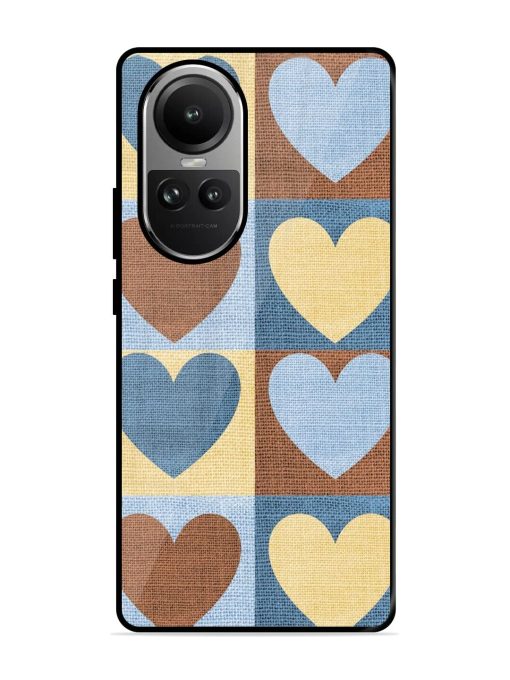 Hearts On Canvas Glossy Soft Edge Case for Oppo Reno 10 (5G) Chachhi