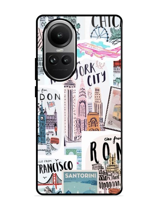 Travelogue Glossy Soft Edge Case for Oppo Reno 10 (5G) Chachhi