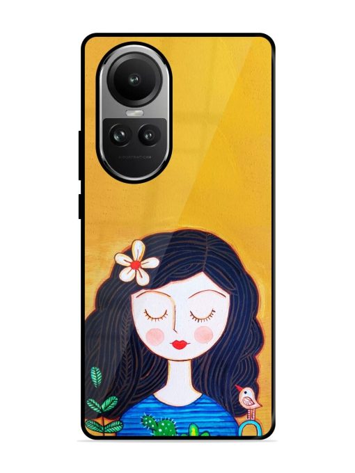 Girl Illustration Glossy Soft Edge Case for Oppo Reno 10 (5G) Chachhi