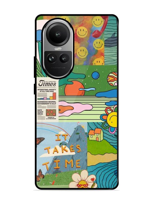 Groovy Vibes Glossy Soft Edge Case for Oppo Reno 10 (5G) Chachhi