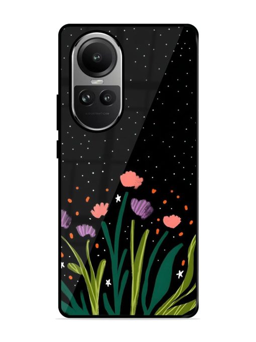 Midnight Bloom Glossy Soft Edge Case for Oppo Reno 10 (5G) Chachhi