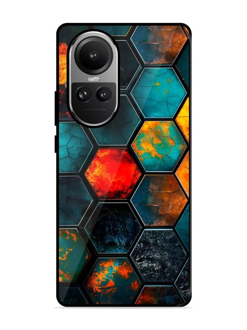 Hexagon Hive Glossy Soft Edge Case for Oppo Reno 10 (5G) Chachhi