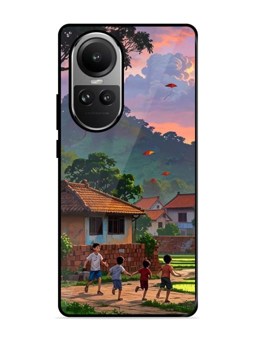 Sunset Play Glossy Soft Edge Case for Oppo Reno 10 (5G) Chachhi