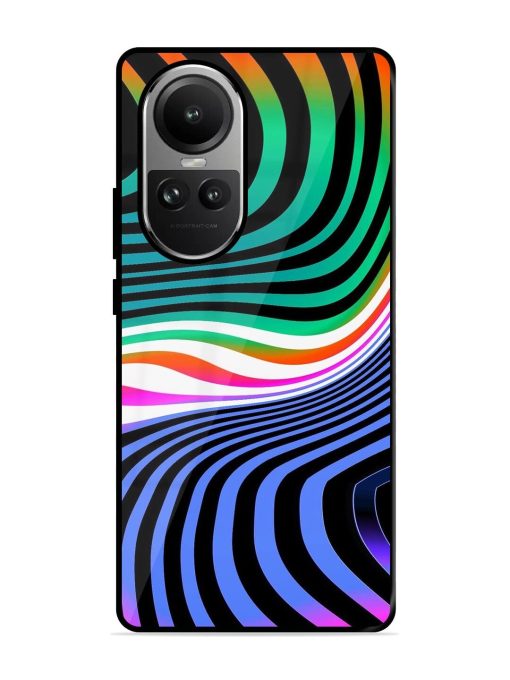 Psychedelic Waves Glossy Soft Edge Case for Oppo Reno 10 (5G) Chachhi