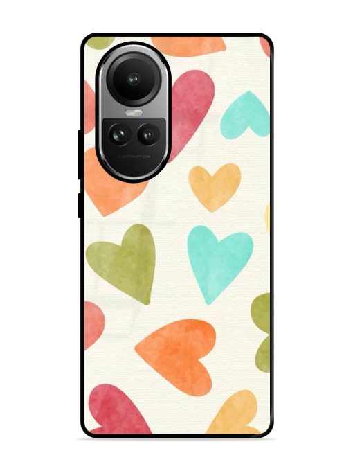 Watercolor Hearts Glossy Soft Edge Case for Oppo Reno 10 (5G) Chachhi