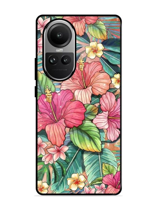 Tropical Tapestry Glossy Soft Edge Case for Oppo Reno 10 (5G) Chachhi