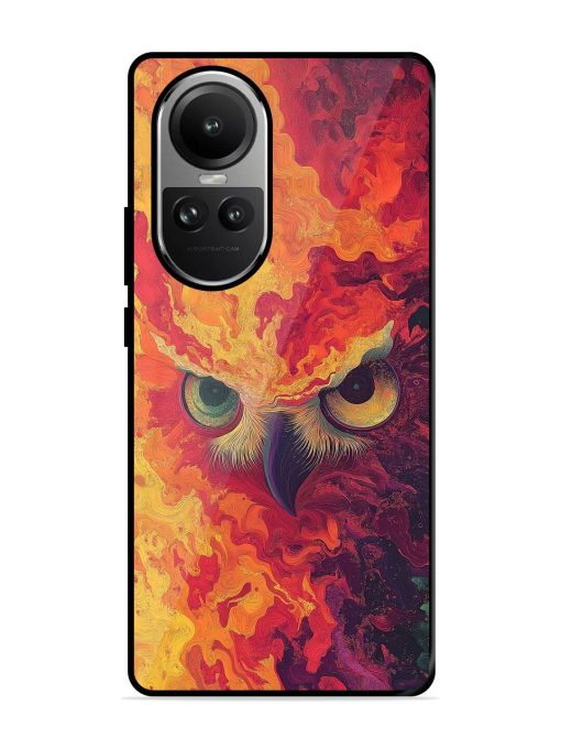 Fiery Owl Glossy Soft Edge Case for Oppo Reno 10 (5G) Chachhi