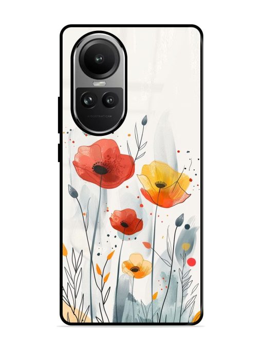 Poppy Fields Glossy Soft Edge Case for Oppo Reno 10 (5G) Chachhi