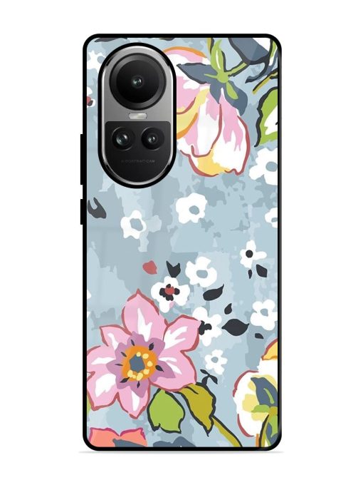 Floral Fantasy Glossy Soft Edge Case for Oppo Reno 10 (5G)