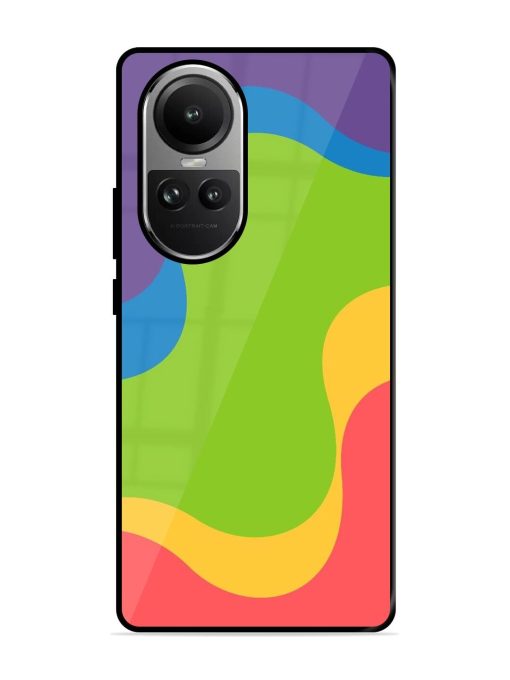 Wavy Rainbow Wonderland Glossy Soft Edge Case for Oppo Reno 10 (5G) Chachhi