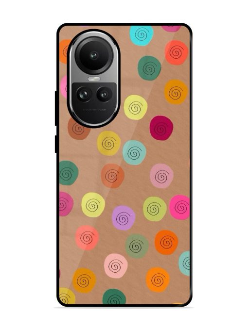 Swirly Dots On Kraft Glossy Soft Edge Case for Oppo Reno 10 (5G) Chachhi