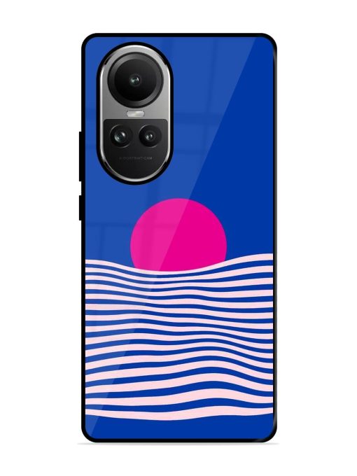 Pink Sunset Over Blue Waves Glossy Soft Edge Case for Oppo Reno 10 (5G) Chachhi