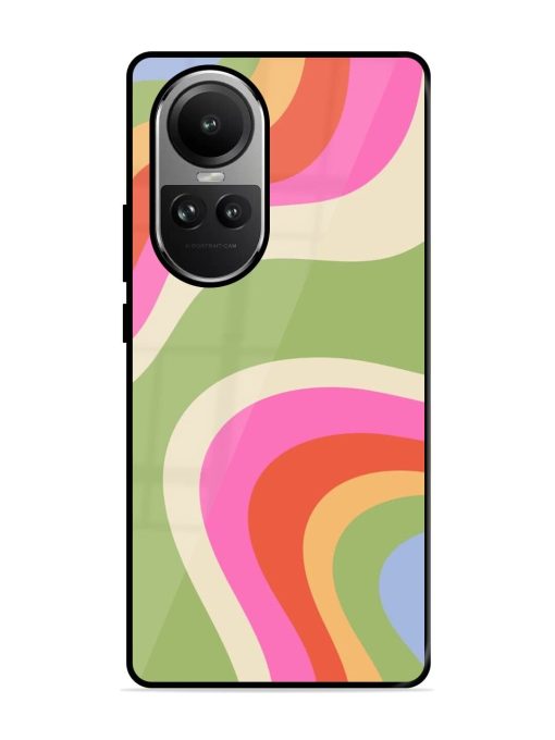 Wavy Rainbow Wonderland Glossy Soft Edge Case for Oppo Reno 10 (5G) Chachhi