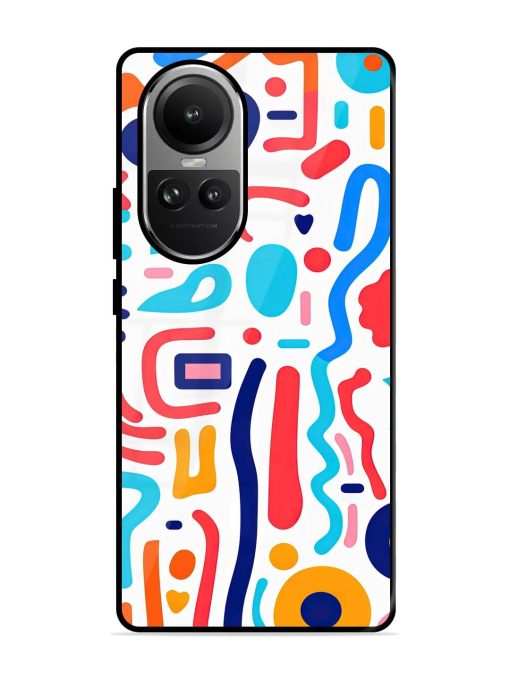 Whimsical Doodle Chaos Glossy Soft Edge Case for Oppo Reno 10 (5G)