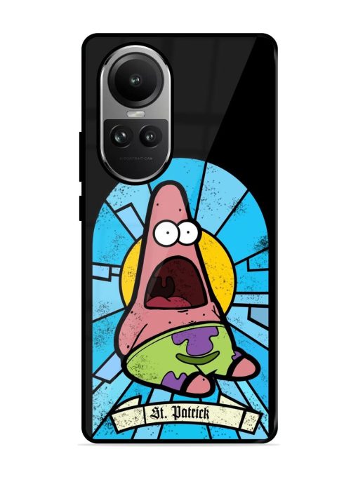 St. Patrick'S Day Stained Glass Patrick Star Glossy Soft Edge Case for Oppo Reno 10 (5G) Chachhi