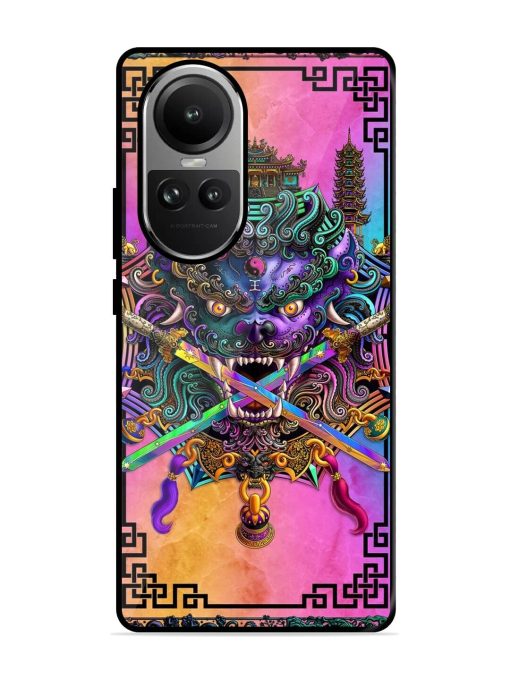 Psychedelic Fu Dog Tapestry Glossy Soft Edge Case for Oppo Reno 10 (5G) Chachhi