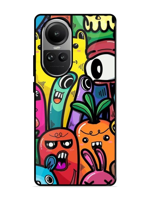 Whimsical Doodle Chaos Glossy Soft Edge Case for Oppo Reno 10 (5G) Chachhi