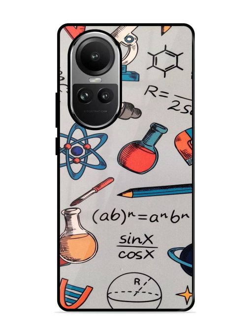 Science Doodle Delight Glossy Soft Edge Case for Oppo Reno 10 (5G) Chachhi