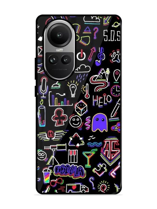 Neon Doodle Glossy Soft Edge Case for Oppo Reno 10 Pro (5G) Chachhi