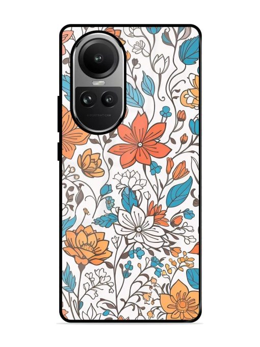 Floral Symphony Glossy Soft Edge Case for Oppo Reno 10 Pro (5G) Chachhi