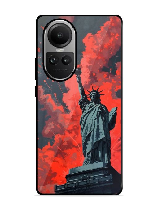 Lady Liberty'S Firework Finale Glossy Soft Edge Case for Oppo Reno 10 Pro (5G) Chachhi