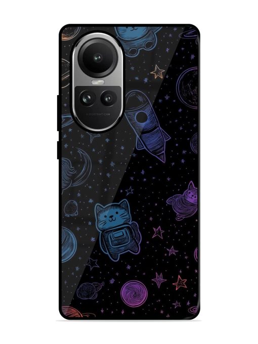 Cosmic Cat Chaos Glossy Soft Edge Case for Oppo Reno 10 Pro (5G) Chachhi