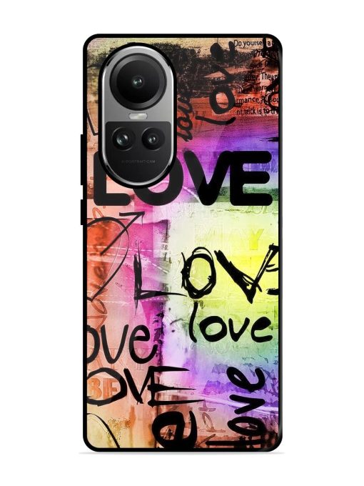 Love Graffiti Glossy Soft Edge Case for Oppo Reno 10 Pro (5G)