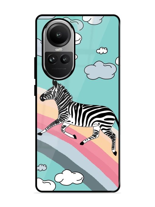 Zebra On A Rainbow Glossy Soft Edge Case for Oppo Reno 10 Pro (5G) Chachhi