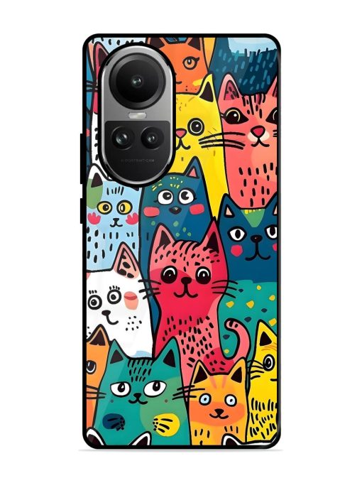 Feline Frenzy Glossy Soft Edge Case for Oppo Reno 10 Pro (5G) Chachhi