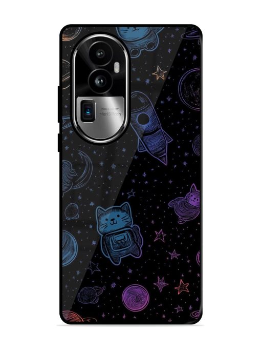 Cosmic Cat Chaos Glossy Soft Edge Case for Oppo Reno 10 Pro Plus (5G) Chachhi