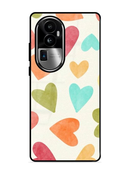 Watercolor Hearts Glossy Soft Edge Case for Oppo Reno 10 Pro Plus (5G) Chachhi