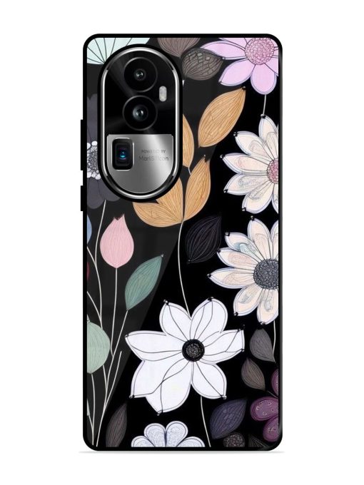 Whimsical Blooms On Black Glossy Soft Edge Case for Oppo Reno 10 Pro Plus (5G) Chachhi