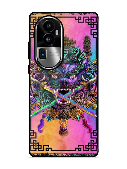 Psychedelic Fu Dog Tapestry Glossy Soft Edge Case for Oppo Reno 10 Pro Plus (5G) Chachhi