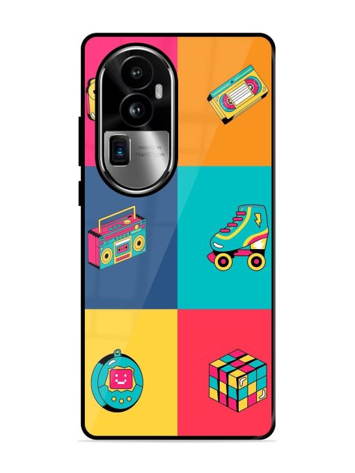 90S Throwback Grid Glossy Soft Edge Case for Oppo Reno 10 Pro Plus (5G) Chachhi