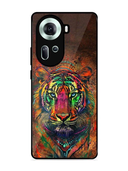 Cosmic Tiger Glossy Soft Edge Case for Oppo Reno 11 (5G) Chachhi