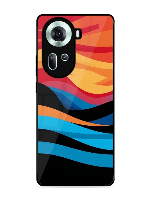 Blazing Currents Glossy Soft Edge Case for Oppo Reno 11 (5G) Chachhi