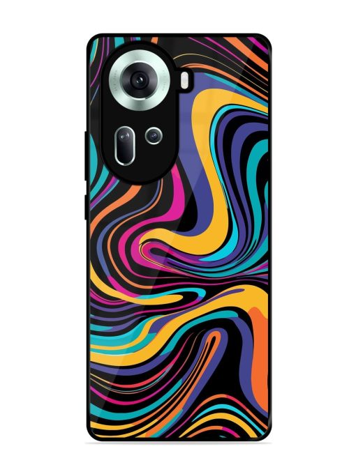 Psychedelic Swirl Glossy Soft Edge Case for Oppo Reno 11 (5G) Chachhi