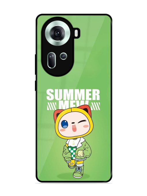 Purrfect Summer Glossy Soft Edge Case for Oppo Reno 11 (5G) Chachhi