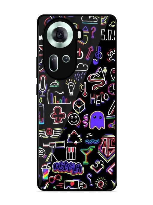 Neon Doodle Glossy Soft Edge Case for Oppo Reno 11 (5G) Chachhi