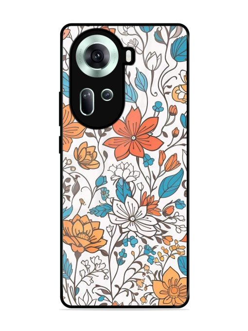 Floral Symphony Glossy Soft Edge Case for Oppo Reno 11 (5G) Chachhi