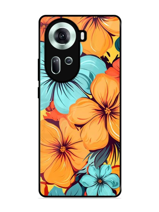 Tropical Bloom Glossy Soft Edge Case for Oppo Reno 11 (5G) Chachhi